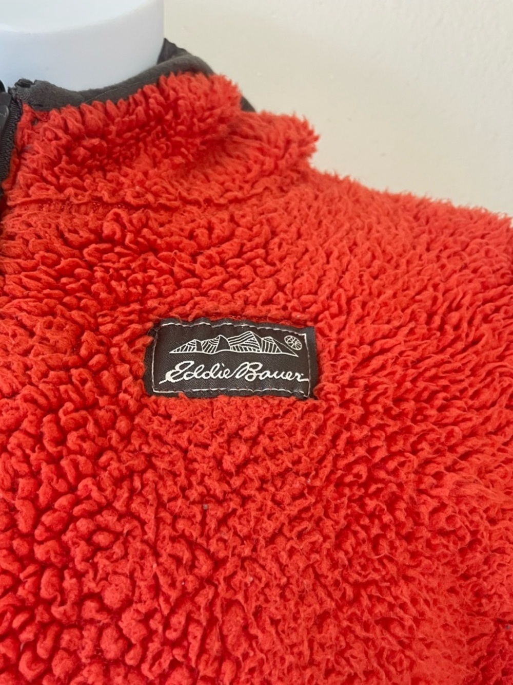 Eddie Bauer Reversible Jacket Kids S 7/8 Gray Puffer Orange Sherpa Hooded Coat - Picture 8 of 12